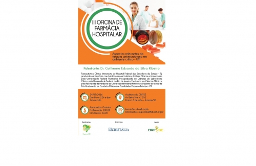 Oficina de Farmácia Hospitalar será realizada em Aracaju com o apoio do CRF/SE