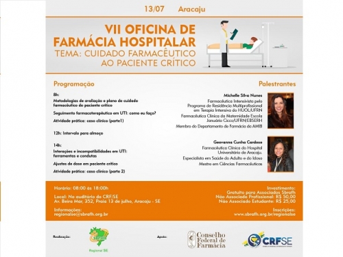 SBRAFH REGIONAL SERGIPE REALIZA VII OFICINA DE FARMÁCIA HOSPITALAR