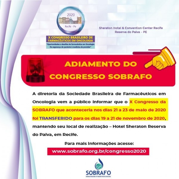 X Congresso Brasileiro de Farmacêuticos em Oncologia – SOBRAFO 2020