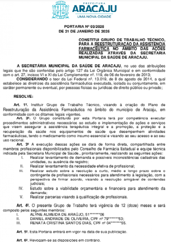 SMS publica portaria que institui o Grupo Técnico de Trabalho para reestruturação da Assistência Farmacêutica