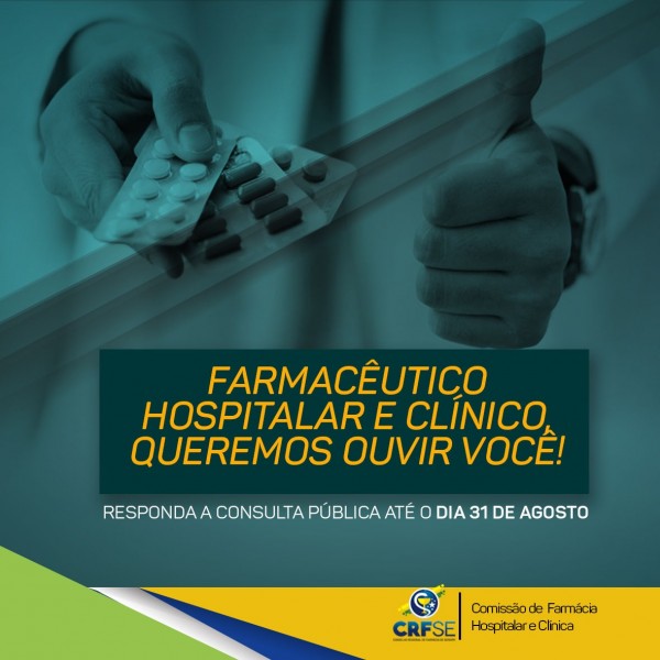 CRF/SE lança consulta pública para identificar o perfil do farmacêutico hospitalar no estado
