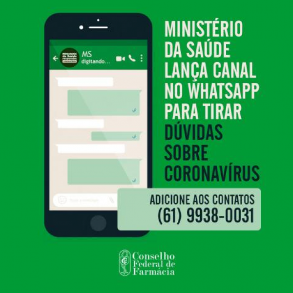 MINISTÉRIO DA SAÚDE LANÇA CANAL DE CONTATO PELO WHATSAPP